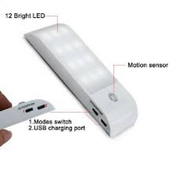 12 LED PIR Infrared Stick-on Rechargeable Wardrobe Night Light USB Motion Detector Induction Sensor Closet Corridor Lamp 5V Imported From USA
